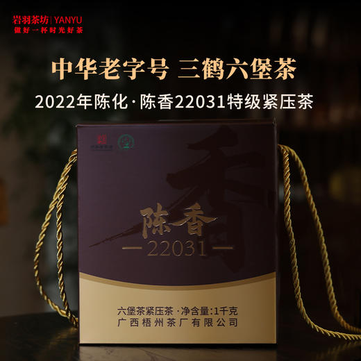 三鹤六堡茶紧压茶(陈香22031)特级黑茶广西梧州茶厂陈香甜香菌花香2斤 商品图0
