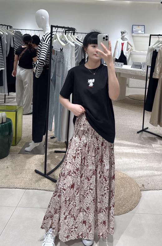 61-2 高圆圆 ED联名 松紧腰 侧开叉 飘逸半身长裙 我穿L 商品图5