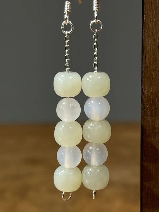 且末藍和田玉鼓珠項链与耳坠套组，顺丰包邮 商品图2