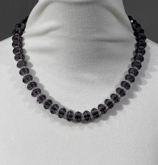 紫晶菱格面扁珠项链与银钩耳坠套组，顺丰包邮 商品图13