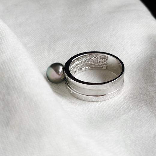 ONLY系列 14K镶钻石和大溪地珍珠 戒指 商品图1
