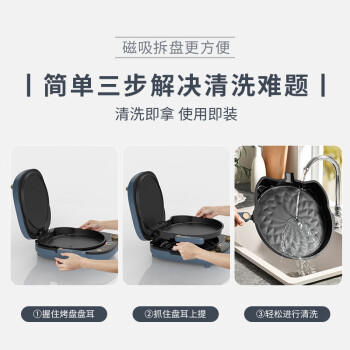 利仁（Liven）电饼铛家庭用可拆洗30mm加深电饼档蒸汽盘双面煎烤煎饼锅烤肉三明治早餐机LR-D3088S /家用电器 /厨房小电 /电饼铛 商品图5