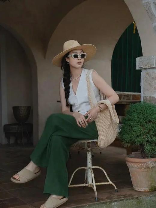 LPIUTY品牌直发！亚麻直筒阔腿裤 C22107 商品图0