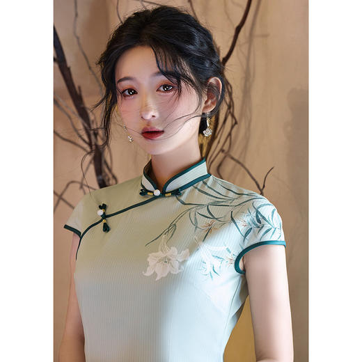 Q6080夏无袖旗袍2025新款少女年轻款气质连衣裙新中式改良日常长旗袍 商品图0