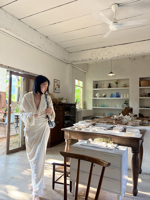 空山印 - 蚕丝棉围裹半裙/开衫（桑蚕紬丝） 商品图0