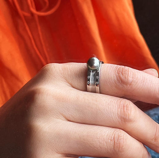 ONLY系列 14K镶钻石和大溪地珍珠 戒指 商品图3