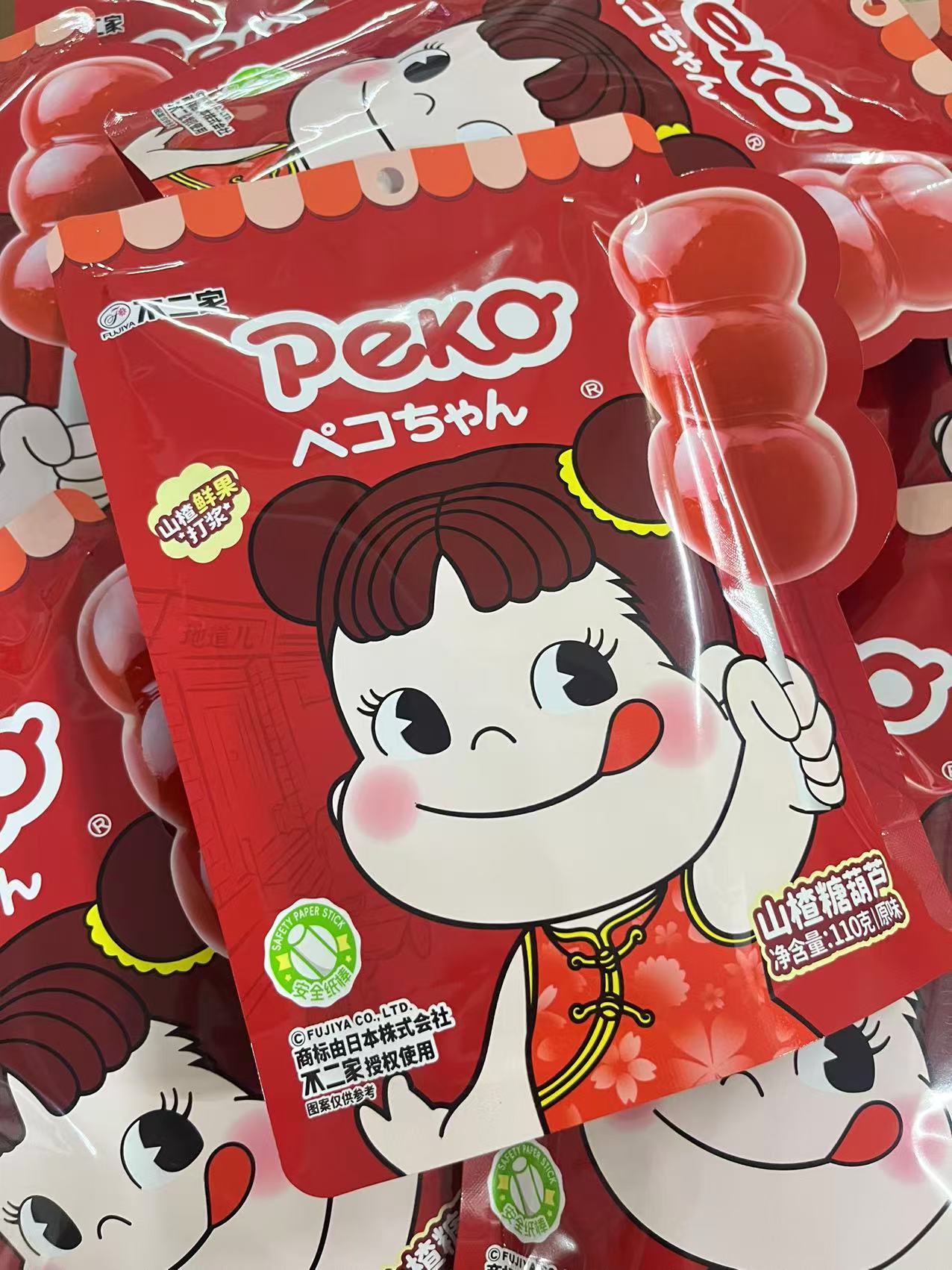 不二家山楂鲜果糖葫芦110克   6934804415019