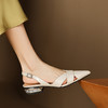 【预售5天】法式粗跟包头时装凉鞋女新款尖头低跟时尚镂空百搭舒适凉鞋女LD&7341 商品缩略图4