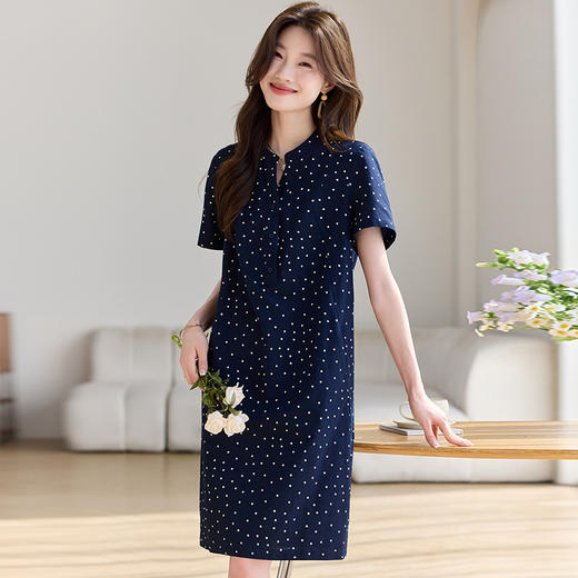 棉麻短袖中长款，休闲薄款亚麻裙子潮HR-WXN2557 商品图1