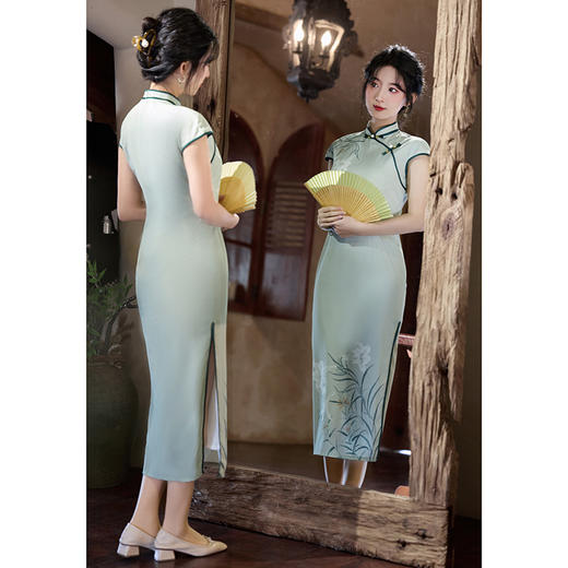 Q6080夏无袖旗袍2025新款少女年轻款气质连衣裙新中式改良日常长旗袍 商品图3