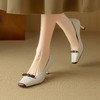 【预售5天】法式通勤ol浅口单鞋拼色蝴蝶结玛丽珍小皮鞋方头小跟高跟鞋女DB&M6165 商品缩略图3
