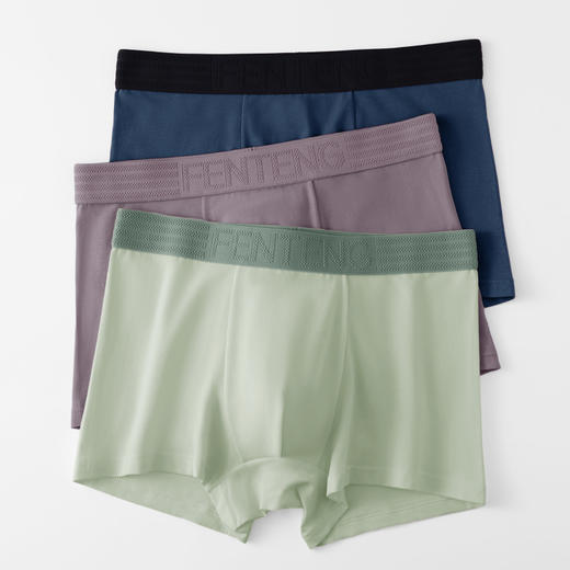 吸湿排汗 7A抑菌 | 2025新款芬腾男士内裤 纯棉7A抑菌舒适 中高腰四角短裤 3条装 [贴身衣物，非质量问题不支持退换，介意慎拍！] 商品图1