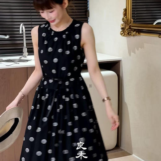 【卖完下架】良木礼圆圈连衣裙（腰带）(0159) 商品图0