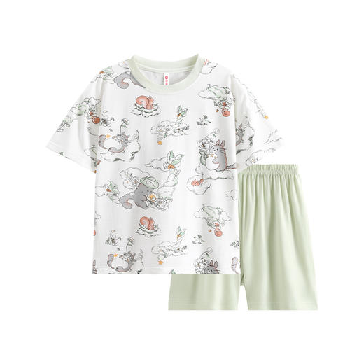 芬腾男童睡衣夏季短袖短裤透气薄款男孩中大童儿童宝宝家居服套装 商品图4