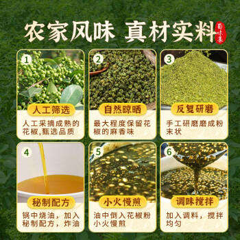 蜀味集青花椒酱400g 四川特产花椒酱藤椒酱 青花椒油凉拌菜特麻调料 /粮油调味 /调味品 /中式酱料 商品图2