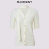 MAXRIENY精致千金风宽松v领飘带毛针织衫25夏款高级气质感上衣女(货号:MF86JA254) 商品缩略图4