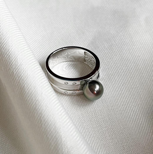 ONLY系列 14K镶钻石和大溪地珍珠 戒指 商品图0