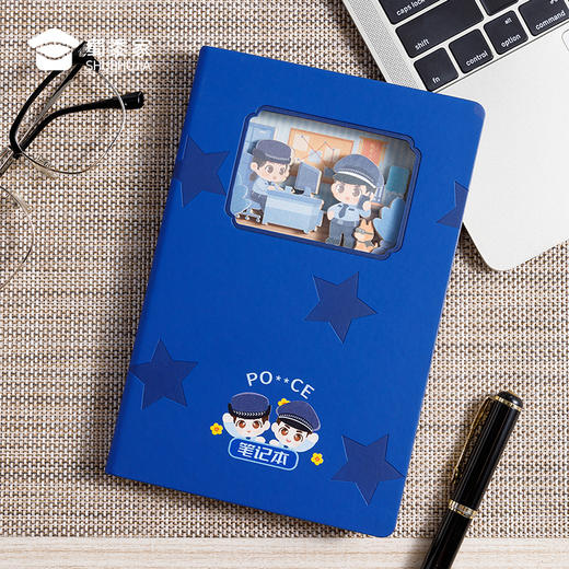 【实付满199送钥匙扣】【浮雕蓝衬笔记本】日用办公会议本PU皮封面记事本日记本 商品图7