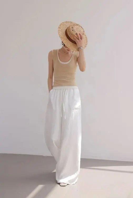 LPIUTY品牌直发！老钱缪斯~极奢亚麻天丝休闲裤 C21925087 商品图0