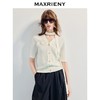 MAXRIENY精致千金风宽松v领飘带毛针织衫25夏款高级气质感上衣女(货号:MF86JA254) 商品缩略图0