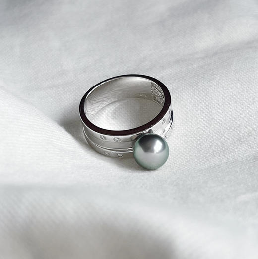 ONLY系列 14K镶钻石和大溪地珍珠 戒指 商品图2