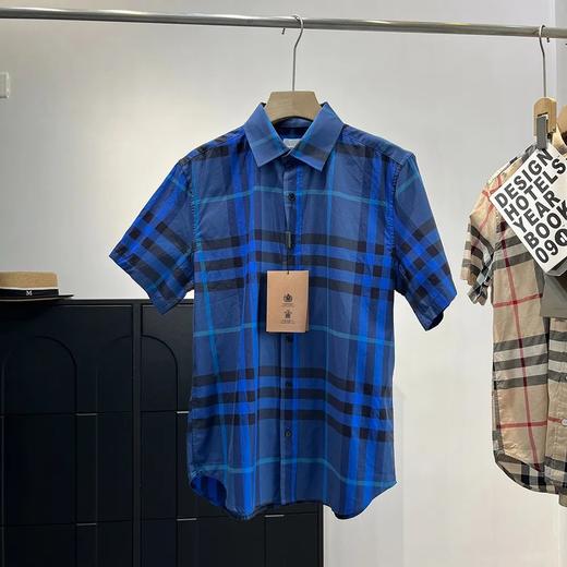 BUR男士格子短袖衬衫衬衣 商品图1