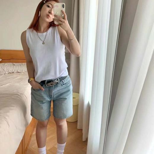 「K」洛诗琳44911土耳其长绒棉怀旧复古高腰显瘦五分牛仔裤女2403 商品图4