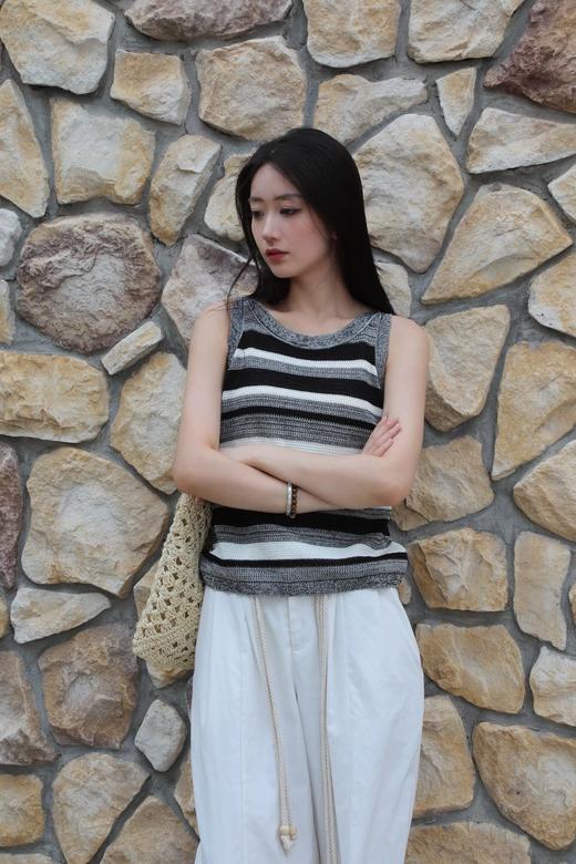 LPIUTY品牌直发！漫步南澳岛~亚麻天丝花纱针织背心 C067808 商品图2