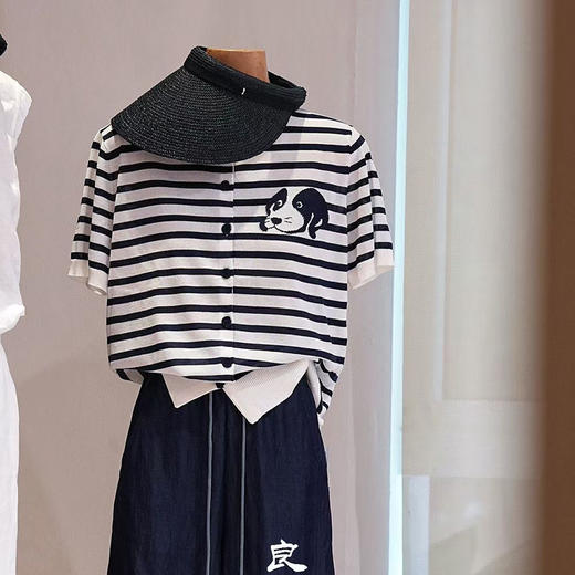 【预售7天】良木礼真丝小狗开衫（25306） 商品图2