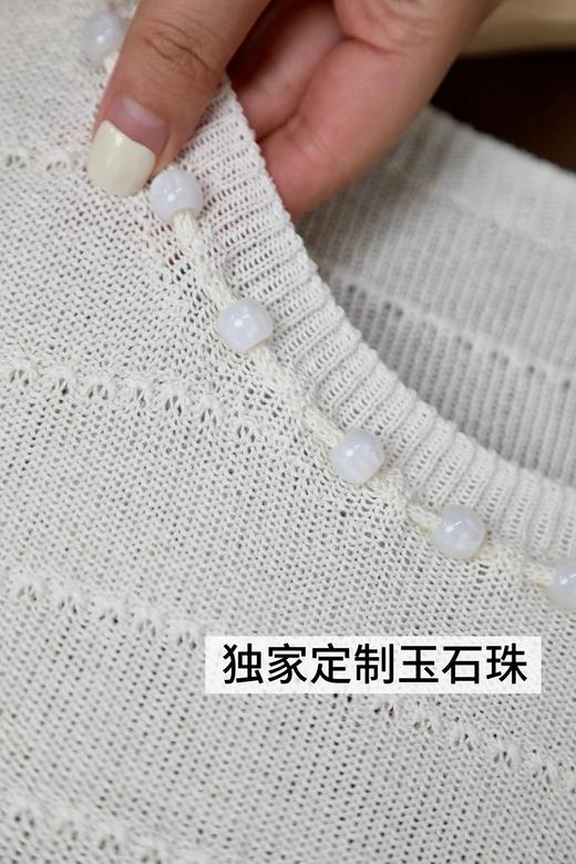 LPIUTY品牌直发！罗马夏日季风白~和纸纱镂空针织短袖 B017575 商品图10