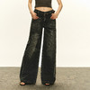 Ariseism 美式复古水洗牛仔裤女2025夏季新款修身休闲长裤子 商品缩略图2