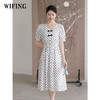 未风白色棉布新中式波点连衣裙女夏2025新款夏季气质收腰遮肚裙子 商品缩略图0