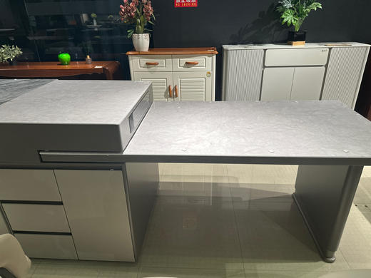 灰色/卡利亚灰彩晶石岛台餐桌/A540-D01 商品图0