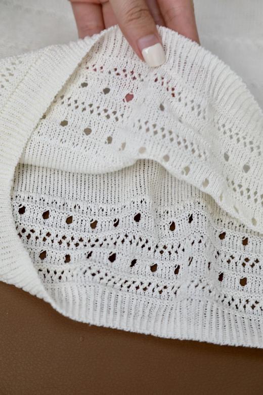 LPIUTY品牌直发！罗马夏日季风白~和纸纱镂空针织短袖 B017575 商品图7