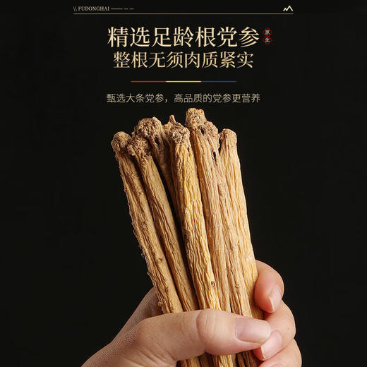 福东海 党参条150克 完整大党参条甘肃汤料煲汤炖汤食材 整条 商品图4