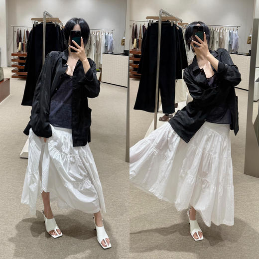 HIDEMI 进口铜氨丝缎面复古翻领式口袋衬衫 古铜酒红/碳黑色 商品图1