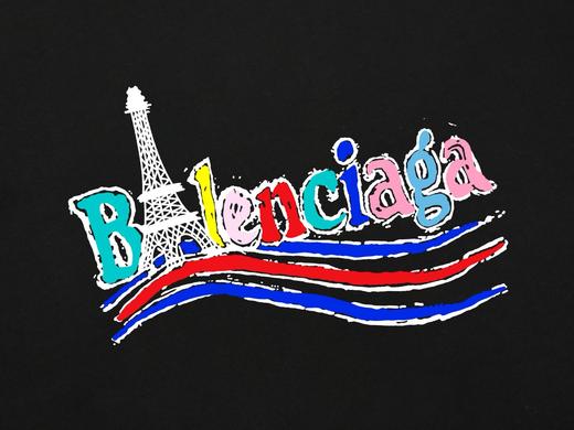 【特价】巴黎世家Balenciaga短袖潮牌字母男女夏季纯棉宽松百搭半袖休闲短袖情侣T恤上衣 商品图8