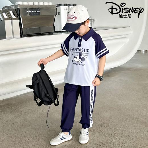 迪士尼男童套装夏季2025新款儿童运动服薄款polo衫两件套大童夏装 商品图4