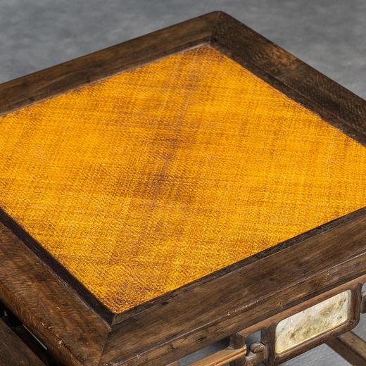 清中期	紫檀镶云石拐子纹四面平大禅凳（一对） 商品图4