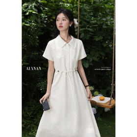 鹿向南「风起时分」夏季气质女连衣裙通勤减龄小众收腰显瘦长裙子