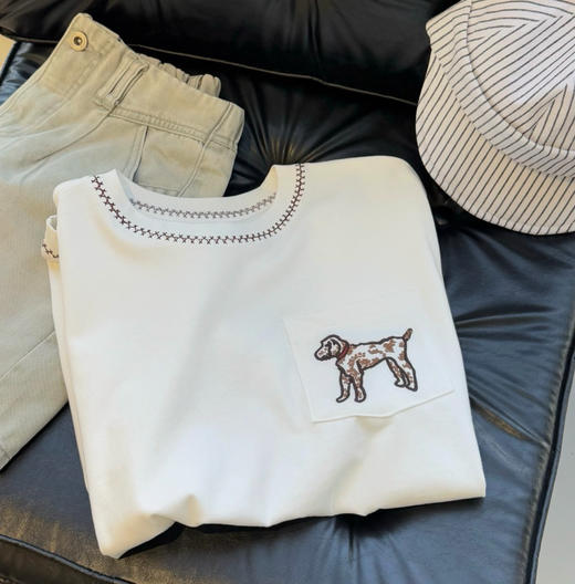 韩国小众品牌BODE小狗贴袋t恤04221 商品图2