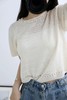 LPIUTY品牌直发！罗马夏日季风白~和纸纱镂空针织短袖 B017575 商品缩略图2