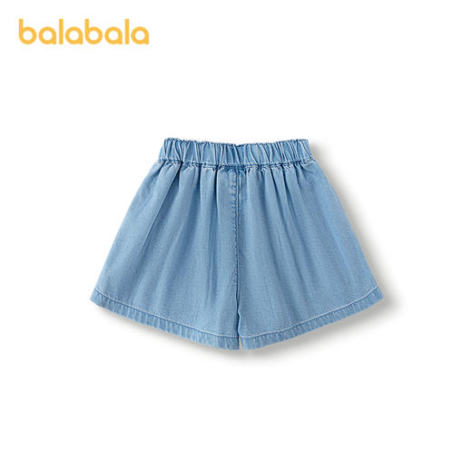 巴拉巴拉童装儿童短裤女童牛仔裤2025夏季新款A字裙裤蝴蝶结抑菌 商品图2