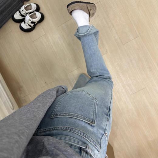 <曾小咸推荐>【腿精秘器】绑带微喇阔腿牛仔裤  商品图3