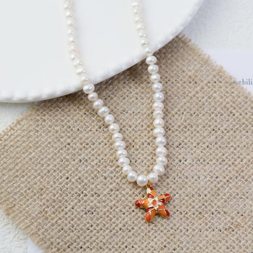 自营（眷一珠宝）-原创设计儿童天然淡水珍珠手链海洋海星项链卡通可爱女孩男孩节日生日礼物 商品图3