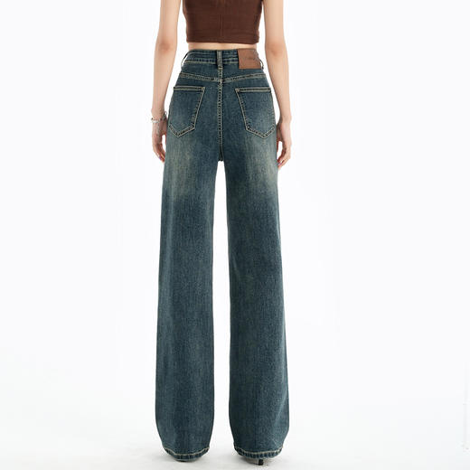 罗蒙女士四季牛仔裤高腰直筒显瘦长裤舒适百搭女牛仔九分裤休闲通勤 商品图2