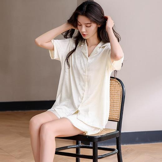 夏季冰雪丝短袖短裤睡衣套装 凉感丝滑可外穿家居服 商品图8