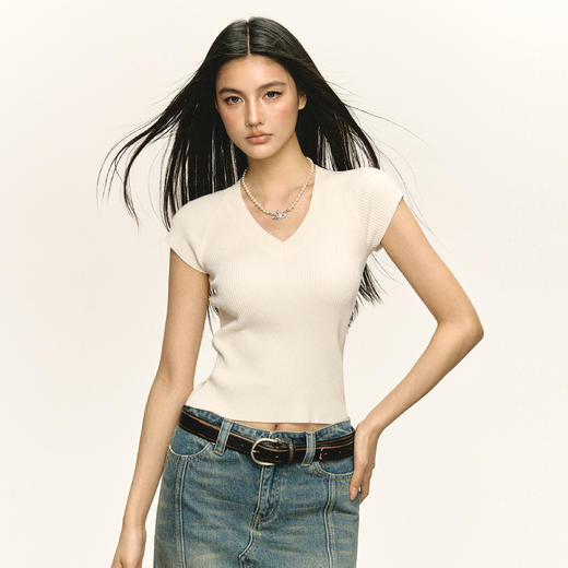 Ariseism 美式复古辣妹短袖T恤女2025夏季新款修身上衣 商品图1