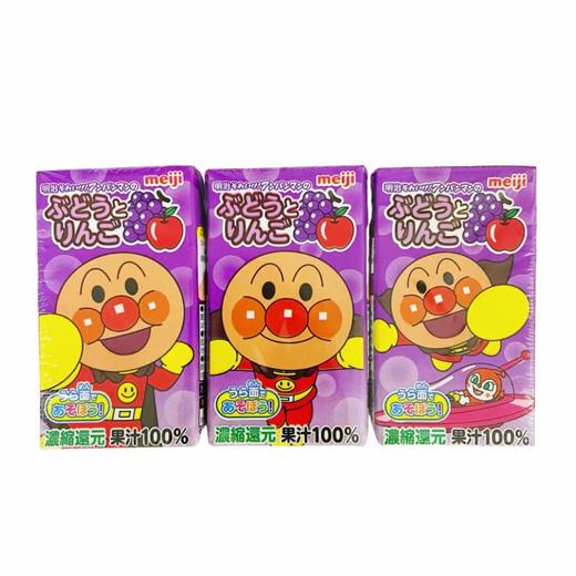 日本明治面包超人果汁饮料125ml*3瓶（三种口味） 商品图2