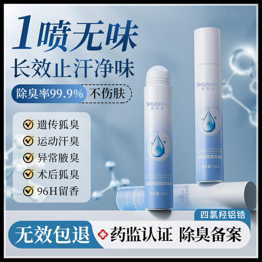 【告别尴尬汗味】水时刻止汗露🔥1秒速干，99.9%除臭率，清爽留香一整天！腋下清爽不发黑，运动党必备💪水时刻立柱四氯羟铝锆止汗露 去狐臭止汗露清爽留香 去除腋下异味 商品图0